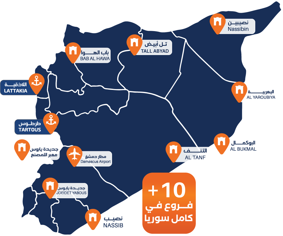 انتشار شركة التيسير للخدمات اللوجستية في سوريا